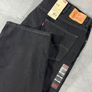 Levis 550 Relaxed Fit Tapered Leg Jeans Mens 46x30 Black Big and Tall NWT